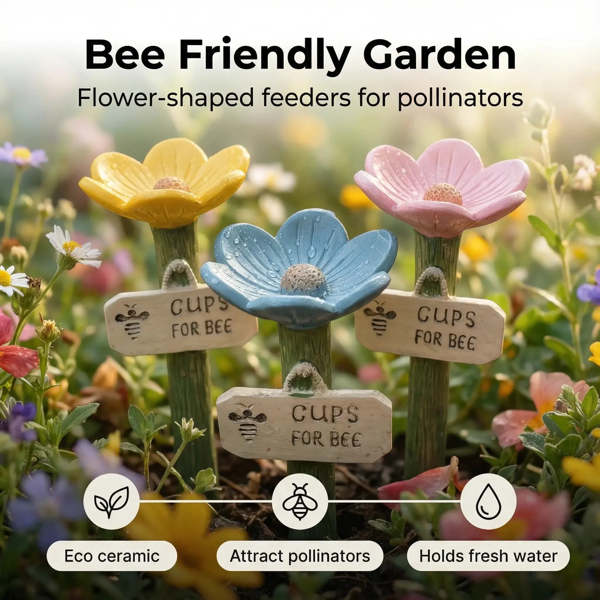 ⏳Limited-time 50% off🐝Flower-Shaped Bee Watering Station💧 - Image 3